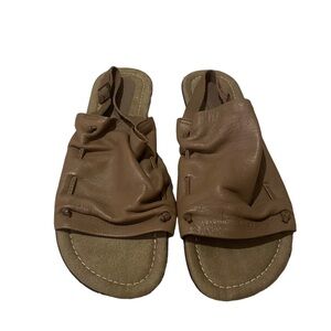 De Wulfe Brown Leather Sandals Sz 12